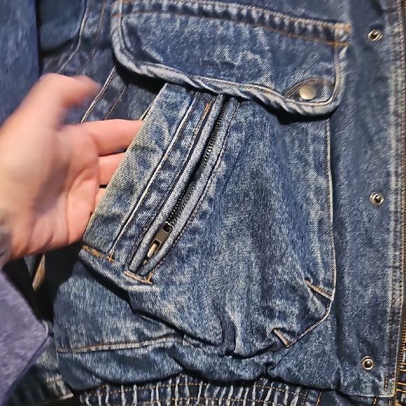 80s Levi's Bomber Jacket Leather Collar Westernwear Vintage Men Xlarge Retro - Picture 8 of 15